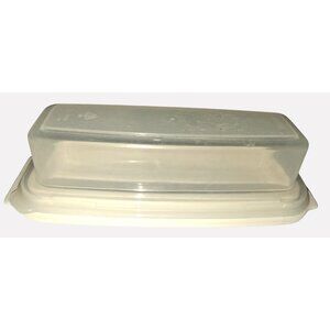 Vintage Rubbermaid Butter Dish Beige Plastic Lid
